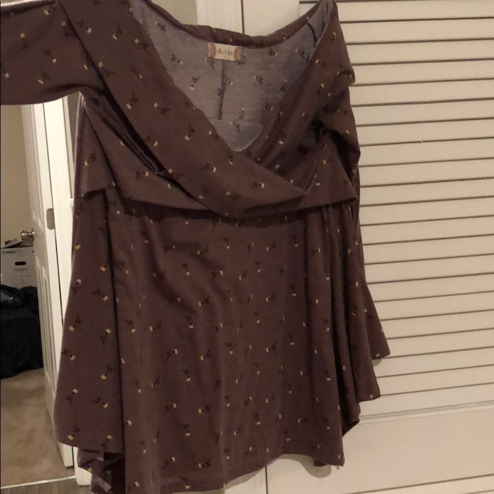Off the shoulder purple blouse